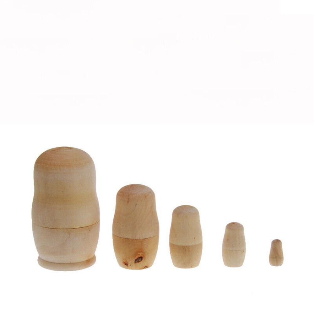 Kindergarten Handicraft Material Doll Blank Wooden Embryos Russian Nesting Dolls Matryoshka Toy