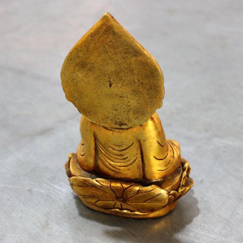 Bodhisattva Buddha Temple Ornament Guanyin Lotus Bronze Statue Brass Craft