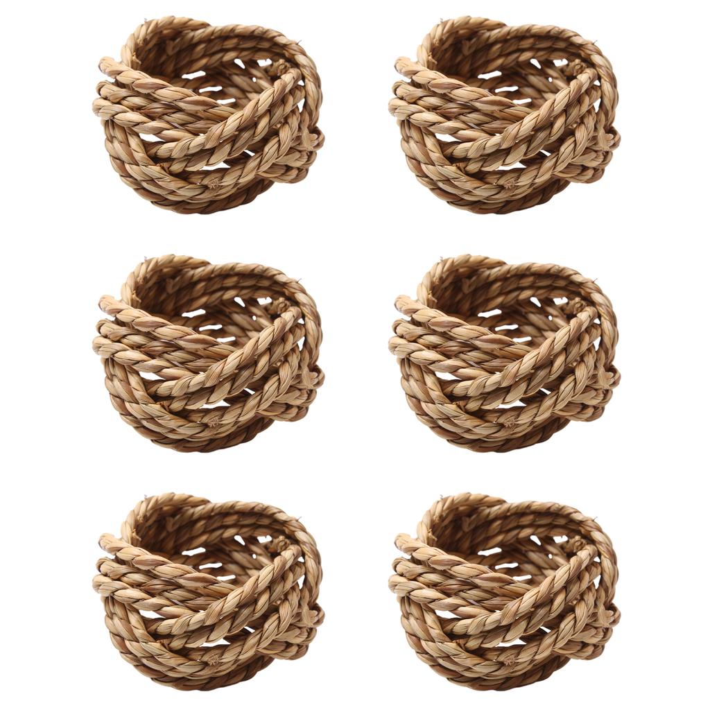 Natürlicher Bambusstroh-Serviettenring Zwirn-Serviette Maisblatt-Serviette