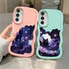 Black Cat Starry Night Case for Samsung Galaxy A52 A15 A12 A13 A14 A21s A16 A11 Soft Phone Cover A22 A06 A05 A03 A33 A53 A04 A23