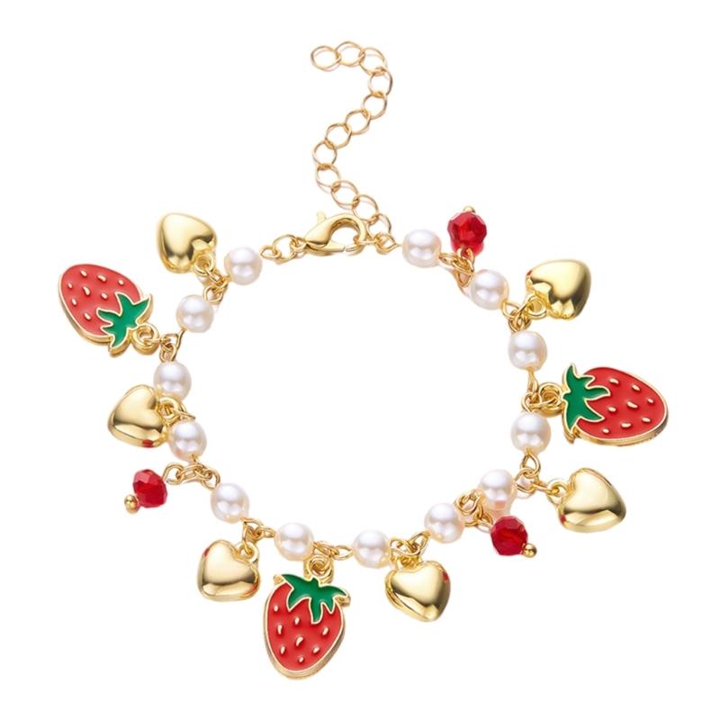 Fashion Fruit Charm Bracelet Symbolizing Sweetness and Good Fortune Suitable for Youthful Women and Fashion Enthusiasts