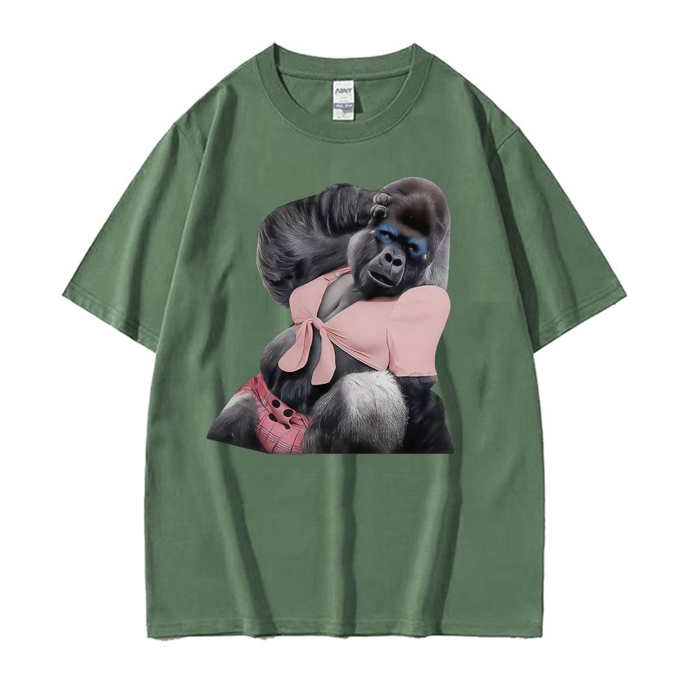 For Her Humor Funny Gorilla Meme Graphic Tshirt Unisexs Women Fashion Trending T Shirts Short Sleeves Oversized Hot Sale Tshirts