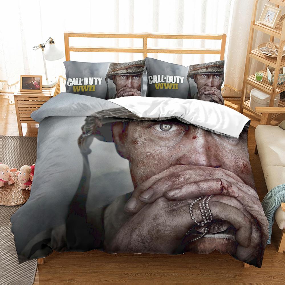 Comforter High Quality Call Duty Game Pattern Printed With Pillow Bedding Set 3D Bed Set For Bedroom Decor