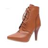 Autumn and Winter Retro Fashion Pointed High Heel Short Boots with Hollow Burnout Craft Women's Shoes