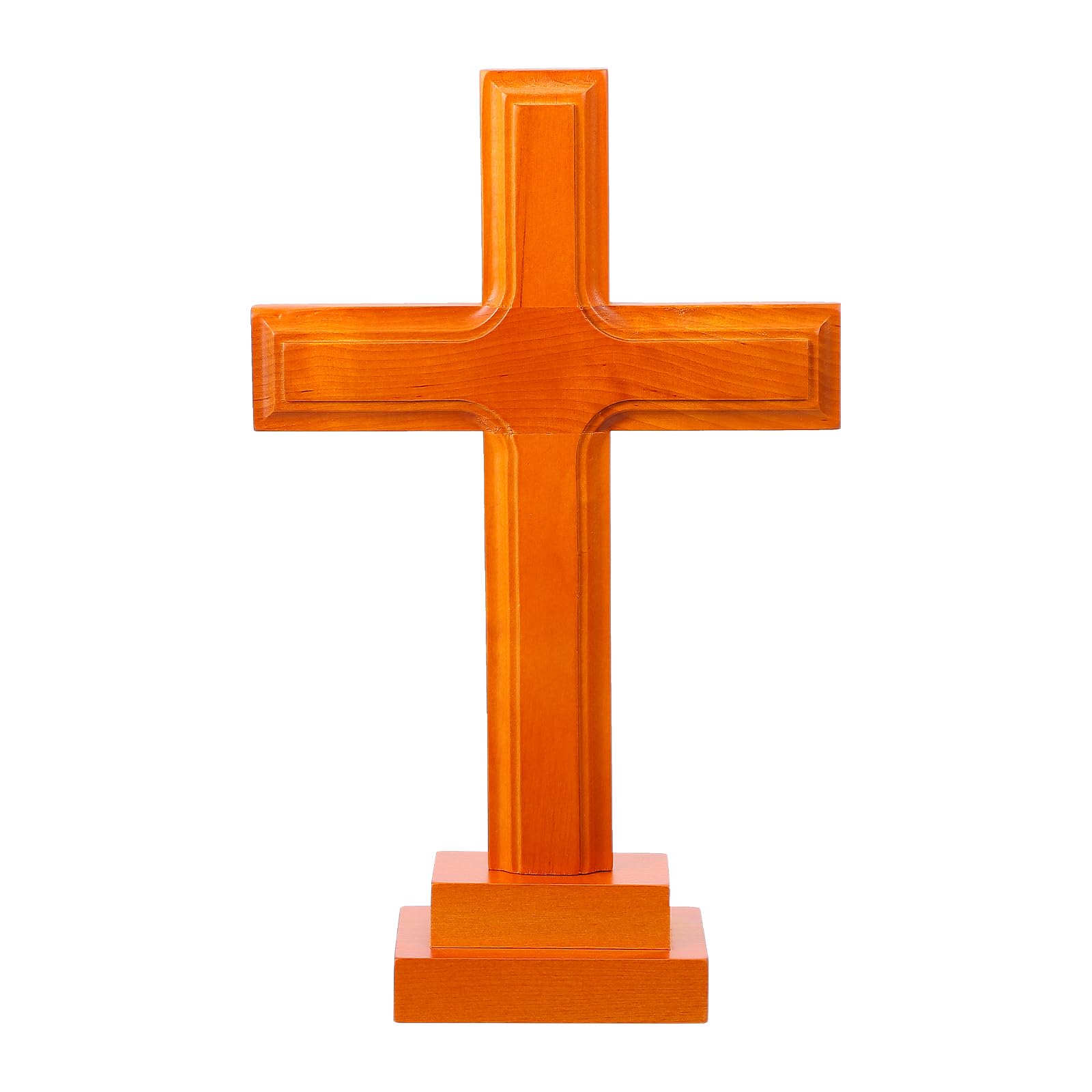 

NUOBESTY Cross Wooden Christian Jesus Christ Cross Worship Stand Type Interior Crafts Accessories Decoration Tabletop Ornament Chapel Brown 1 Piece