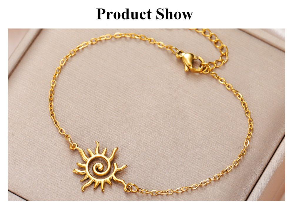 Cazador Stainless Steel Swirl Spiral Sun Totem Charm Bracelets Jewelry Gold Color Women's Hand Bracelet 2026 Trend Wholesale