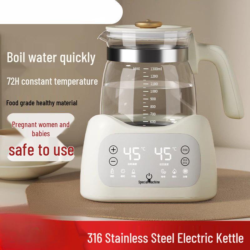 Single Layer Electric Kettle with Constant Temperature & Integrated Tea Maker