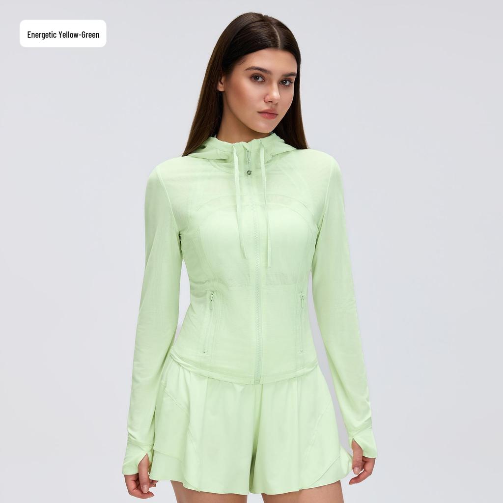 Breathable Mesh Hooded Yoga Jacket - Slim Fit Running & Training Sportswear