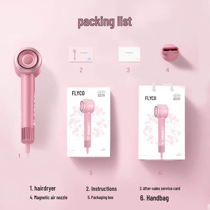 Flyco Secador de Cabelo Portátil Íons Negativos Ursinho Morango