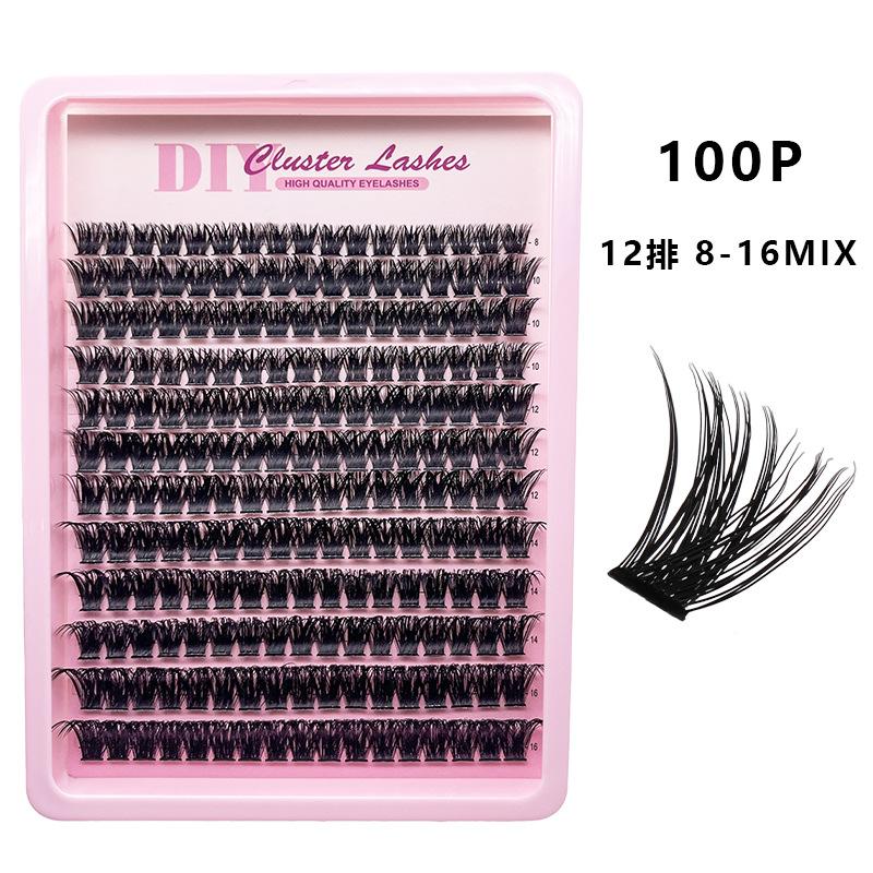 Flat False Eyelashes Stable Segmented Hairs 30P40P50P60P80P14 Rows Curled