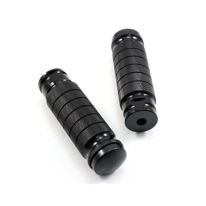 1 Pair Universal CNC Aluminum Motorcycle Rear Foot Pegs M8 Anti-Slip Footrests Pedals for Yamaha for Honda for Kawasaki Motorbike Passenger Modify