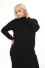 Women's Big Size Dress Green Half Turtleneck Knitted Knitted Dress