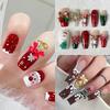 3Pcs Festive Christmas Bell Colorful Bowknot Nail Art Charms New Year Luxury Crystal Aurora Bell Pendant Nail Decoration Parts