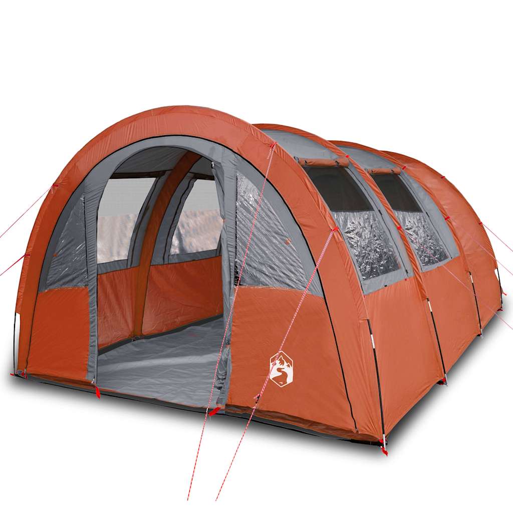Vidaxl Tenda da Campeggio, 4 Persone, Grigio-Arancione, Impermeabile