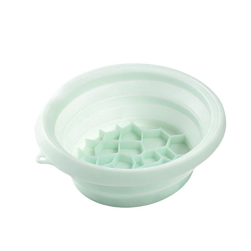

Silicone Foldable Face Ice Bowl With Built-In Ice Tray Facials Plunge Washbasin For Shrinking Pores Portable Home Skin Care зелений