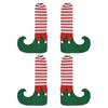 1pc Christmas Table Foot Socks Cute Boots Stripe Chair Leg Covers Floor Protectors Non-Slip Furniture Feet Sleeve Xmas Decor