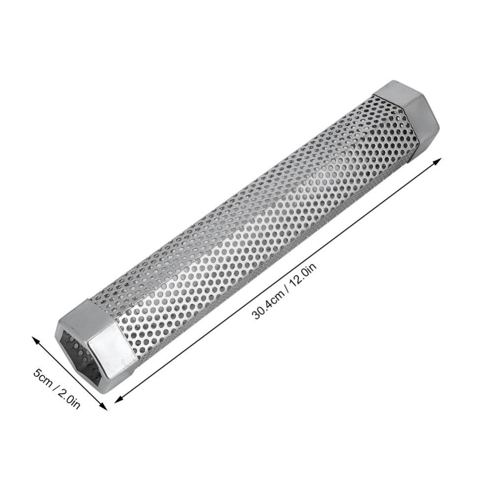 Stainless Steel BBQ Smoker Tube 12 Inch Smoker Tube BBQ Cooking Smoke Box Backyard Grill Six-sided Form