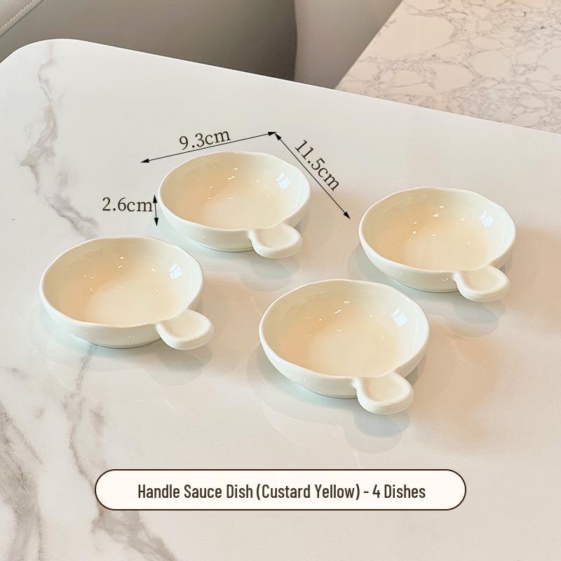 Ceramic Cream-Style Dipping Dish for Seasonings and Sauces