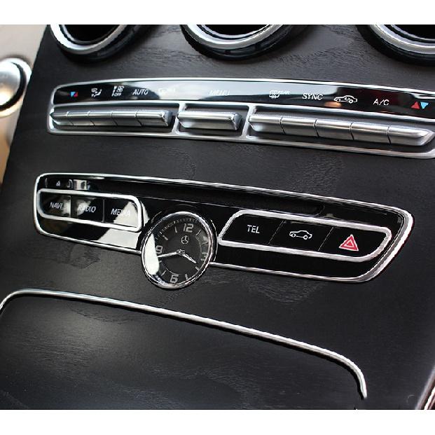 Car Styling Console Panel Kryt Rámeček Samolepky Vhodné pro Mercedes Benz C Class W205 2015-2017 GLC Auto