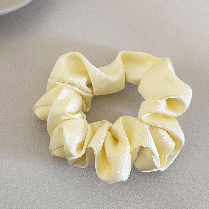 Solid Color High Elasticity Hair Tie with Leather Case for Women's Ponytails