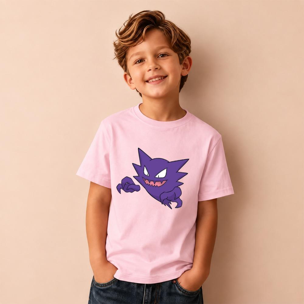 Kids T-shirt Pokemon Haunter Print Short Sleeve Tee Boys Girls Casual Tops Birthday Gift