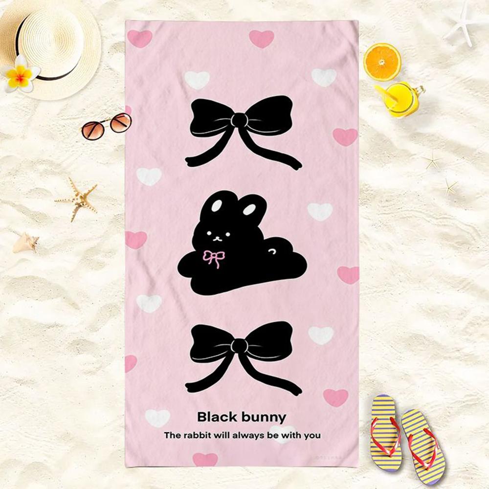 

High-quality appearance level cartoon cute black cat series sports towel for gym, beach, seaside, yoga, sweat towel, quick absor W30*H60(CM)