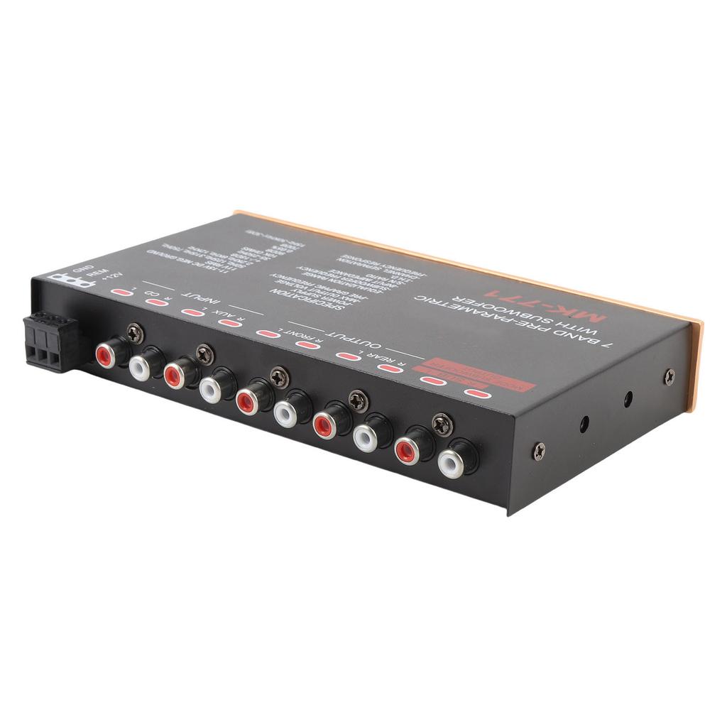 7 Band Car Graphic Equalizer Adjustable Frequency High Level Speaker Input Front Rear Subwoofer Outputs For RV Boat