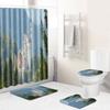 Creative Bathroom Non-Slip Floor Mat, Shower Curtain Combination Carpet, European And American Style Explosion Woman