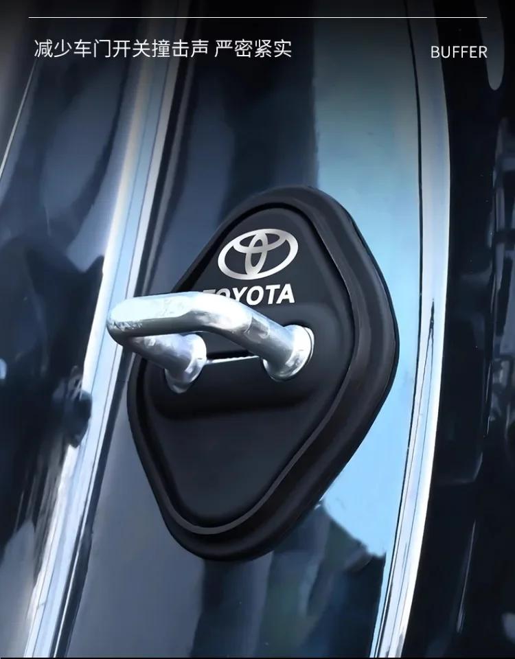 Hebilla Bloqueo Puerta Coche De Silicona 4 Piezas Cubierta Protectora Para Toyota C-HR HIGHLANDER CAMRY RAV4 YARIS VIOS