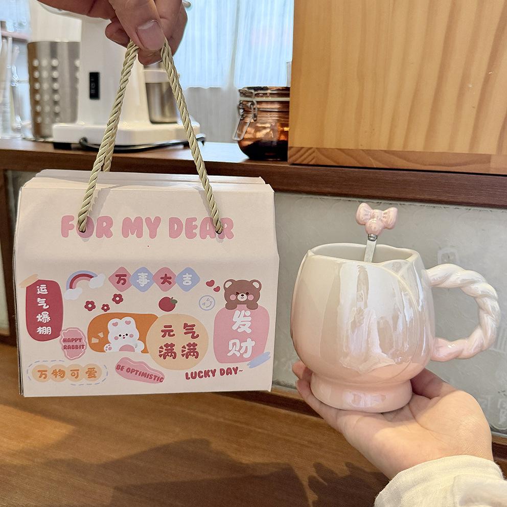Flower Mug Ins High-value Girl's Heart Ceramic Cup Exquisite Water Cup Couple Home Coffee Breakfast Cup