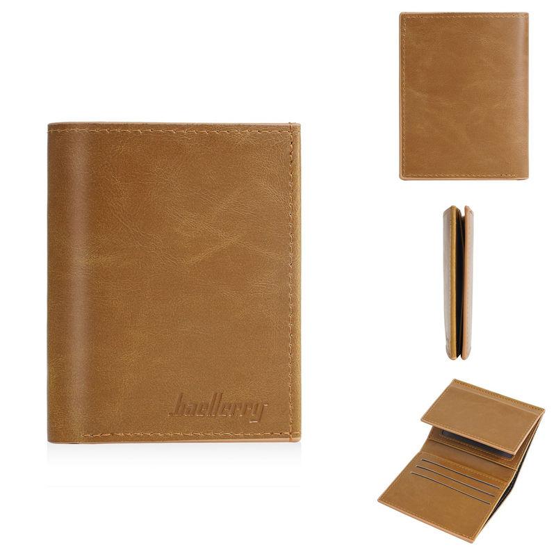 

Baellerry Men Tri-fold Wallets Vintage Design Business Card Holder Short Purse Money Packs GZW 10*8*1cm коричневый