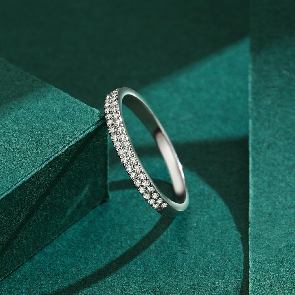Modian Classic Design Sparkling Cubic Zirconia Ring Real 925 Silver Female Wedding Band Finger Rings For Women Jewelry