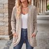 2025 Spring/Autumn Solid Color Ribbed Knit Cardigan Jacket