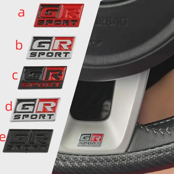 

Car 3D Metal GR Gazoo Racing Sport Interior Steering Wheel Logo Decals Sticker For Toy//ota 86 C-HR Prius Corolla YARiS Supra