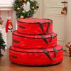 Reusable Christmas Wreath Organizers Round Waterproof Storage Bag With Handles Durable PE Materials For Seasonal Decoration Protections