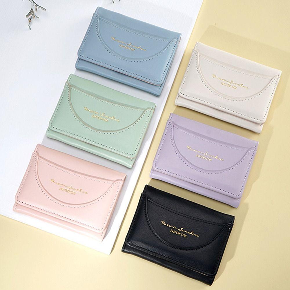 

Сплошной цвет короткие кошельки из искусственной кожи сумка для денег модный держатель для карт для женщин и девочек