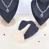 1pc Velvet Portrait Necklace Storage Rack With Wooden Base Jewelry Display Stand Jewelry Mannequin Bust Holder