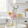 Carrot Flower Basket Easter Rabbit Decoration Adjustable Long Legged Rabbit Doll  Office Desk