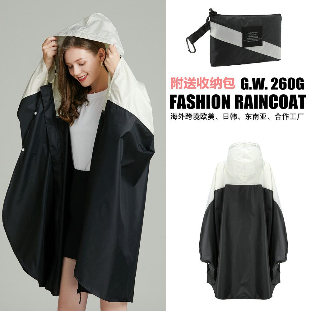 Neue Auswahl Europäische und amerikanische Mode bunter winddichter Rucksack Wander-Trenchcoat Regenmantel Poncho