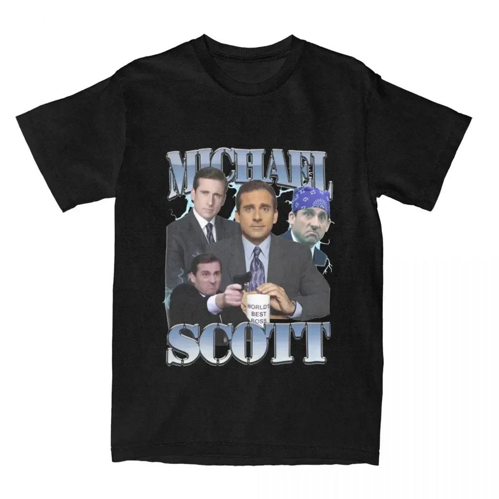 The Office Tv Show Mike Scott Tops Tee Novelty Short Sleeve Crew Neck TShirt Dwight Schrute T Shirt Women Man