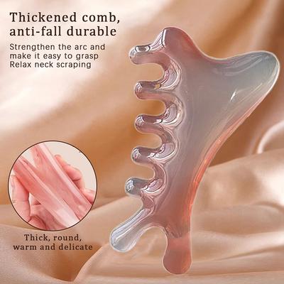 1Pcs Body Meridian Massage Comb Resin Five Wide Tooth Comb Acupuncture Therapy Blood Circulation Anti-Static Smooth Hair Comb