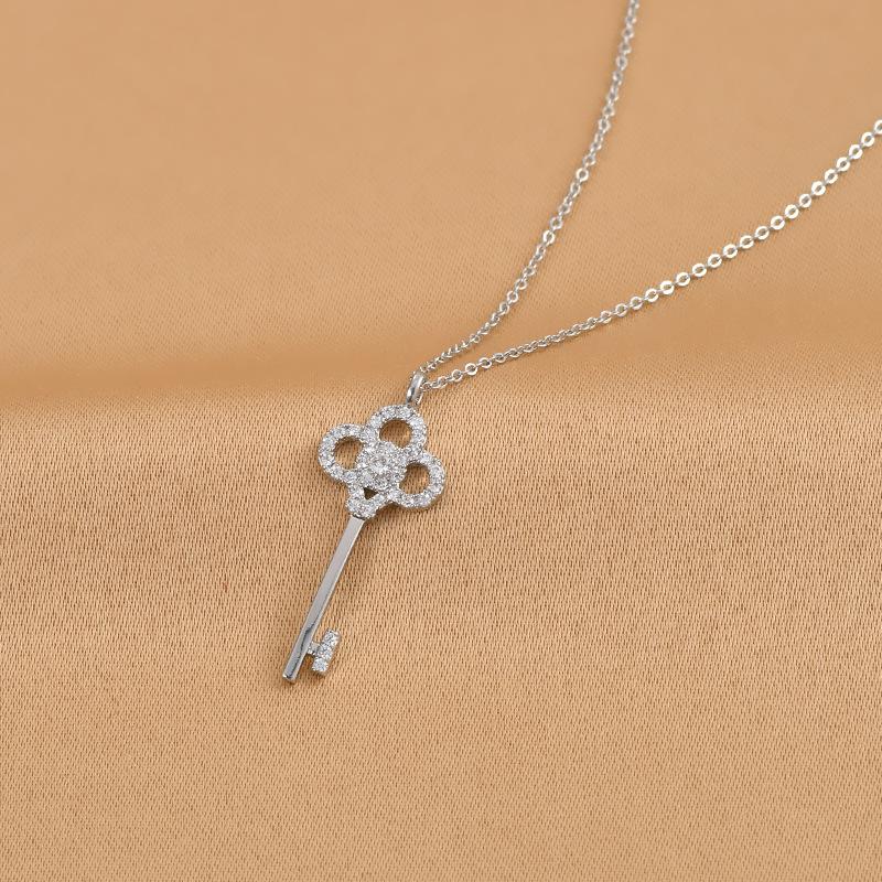 2023 Korean Zircon Key Necklace for Girls - Fashionable Clavicle Chain Jewelry