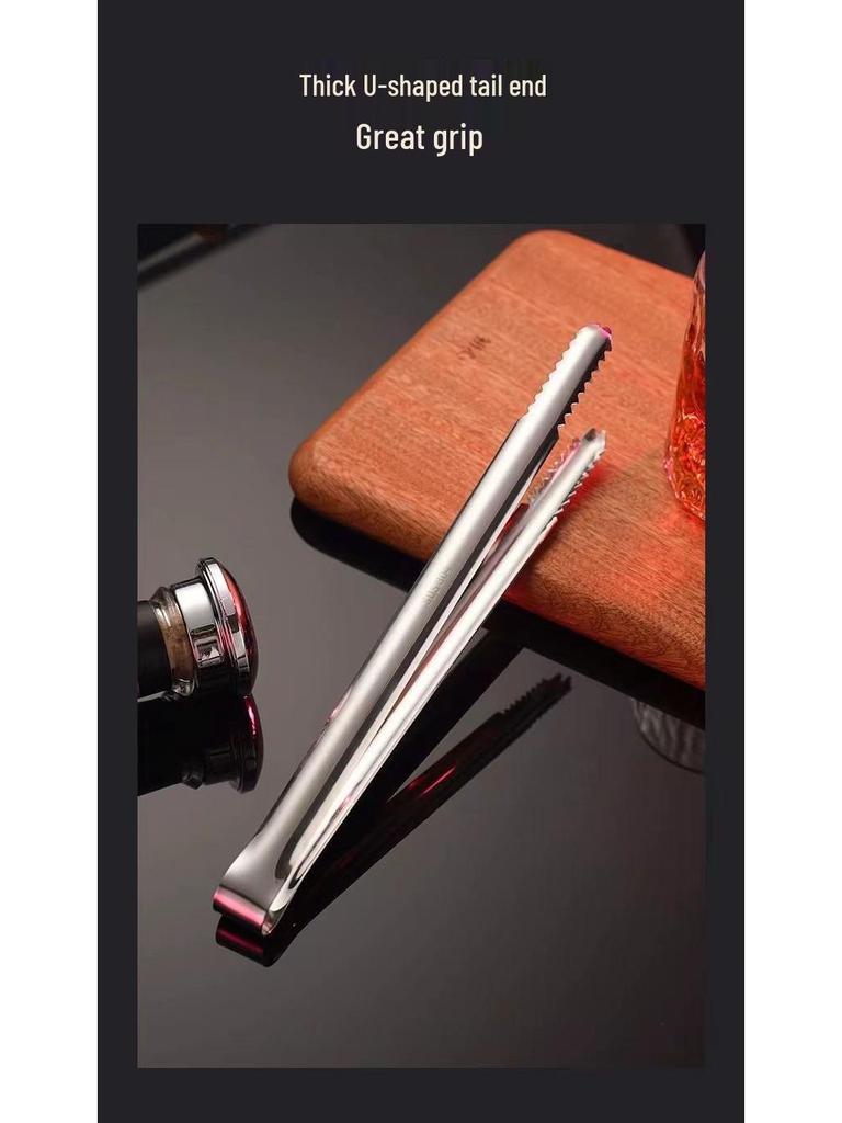 Stainless Steel Multi-Purpose Tongs: Perfect for Ice, Food, Bread, Fruits, Grilled Sausage, and Lemon