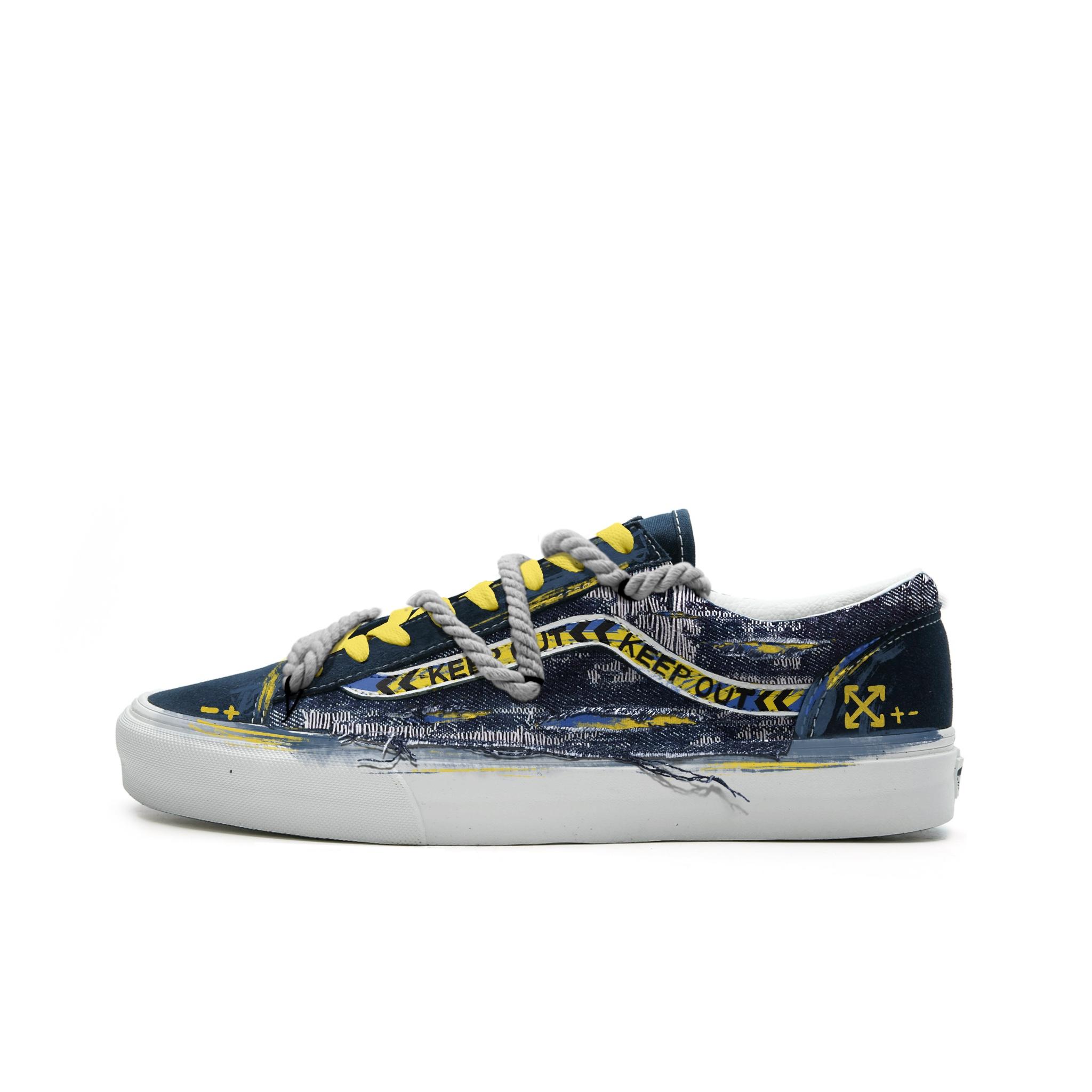 

Vans Style 36 Abrasion Resistant Low top Skateboard Shoes Unisex Blue Yellow VN0A3DZ3RFL(Team613-) 38