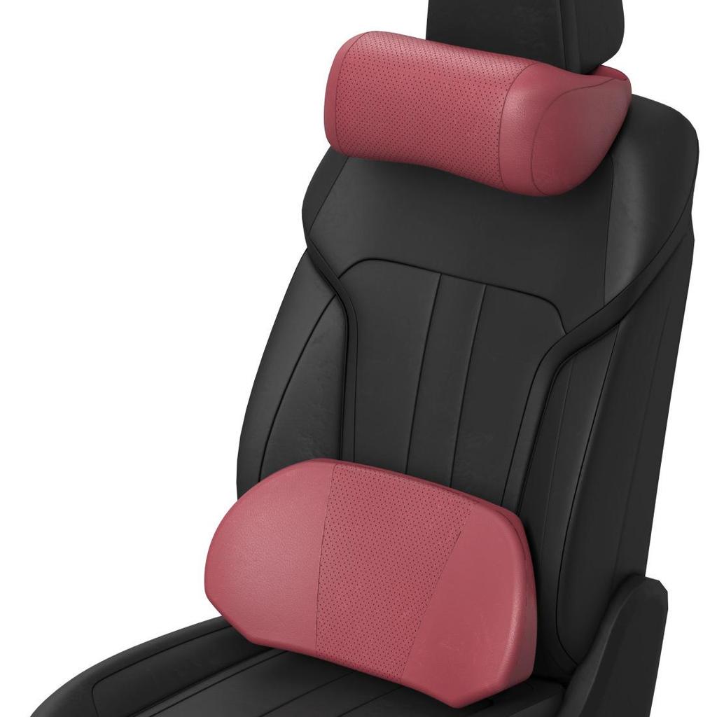 Car Headrest Neck Pillow & Lumbar Support Cushion | All-Season Car Accessories | Fits Most Models