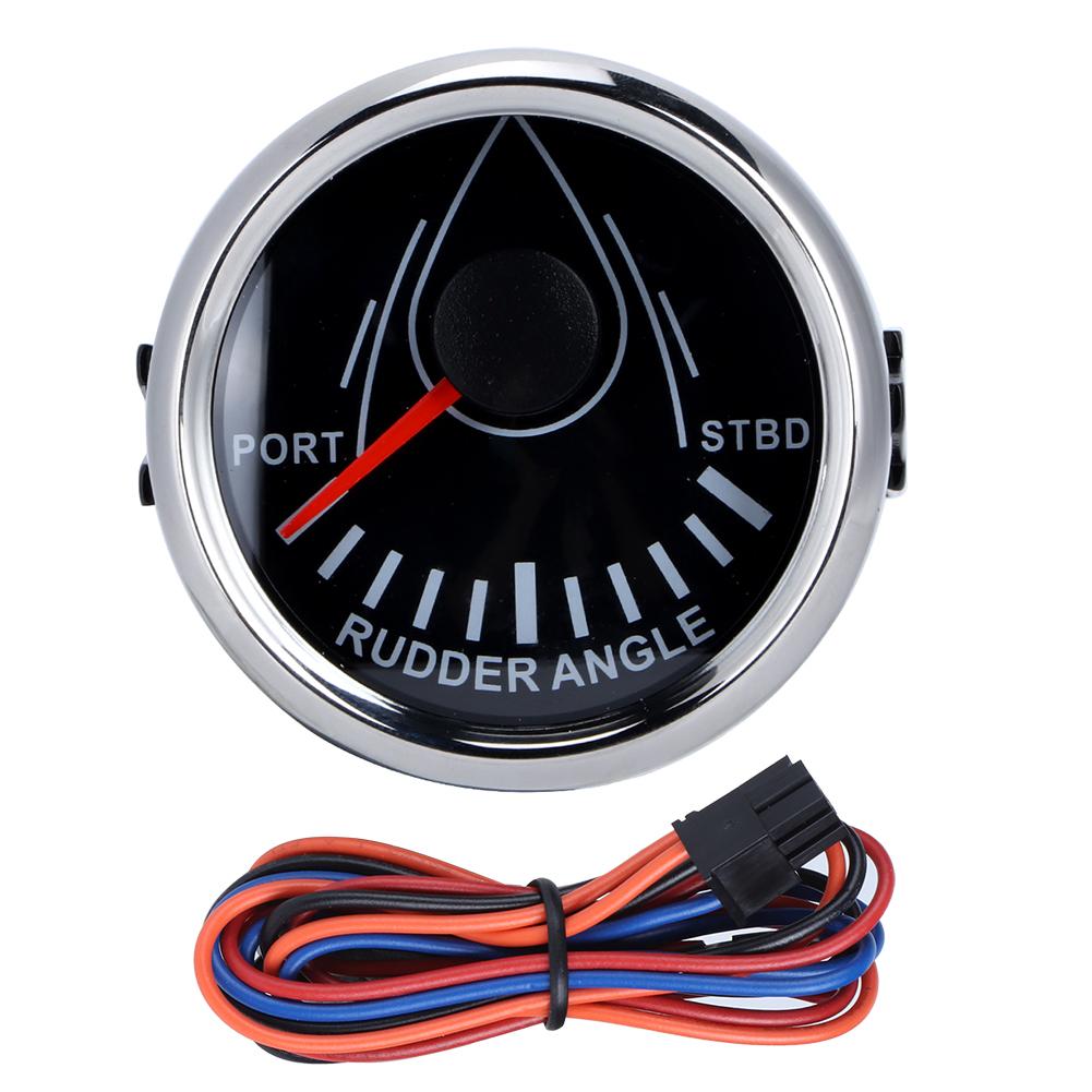 52mm Universal Boat Rudder Angle Indicator 0 190ohm Signal with Rudder Sensor 9 32V Backlight Gauge for Boat YachtBlack