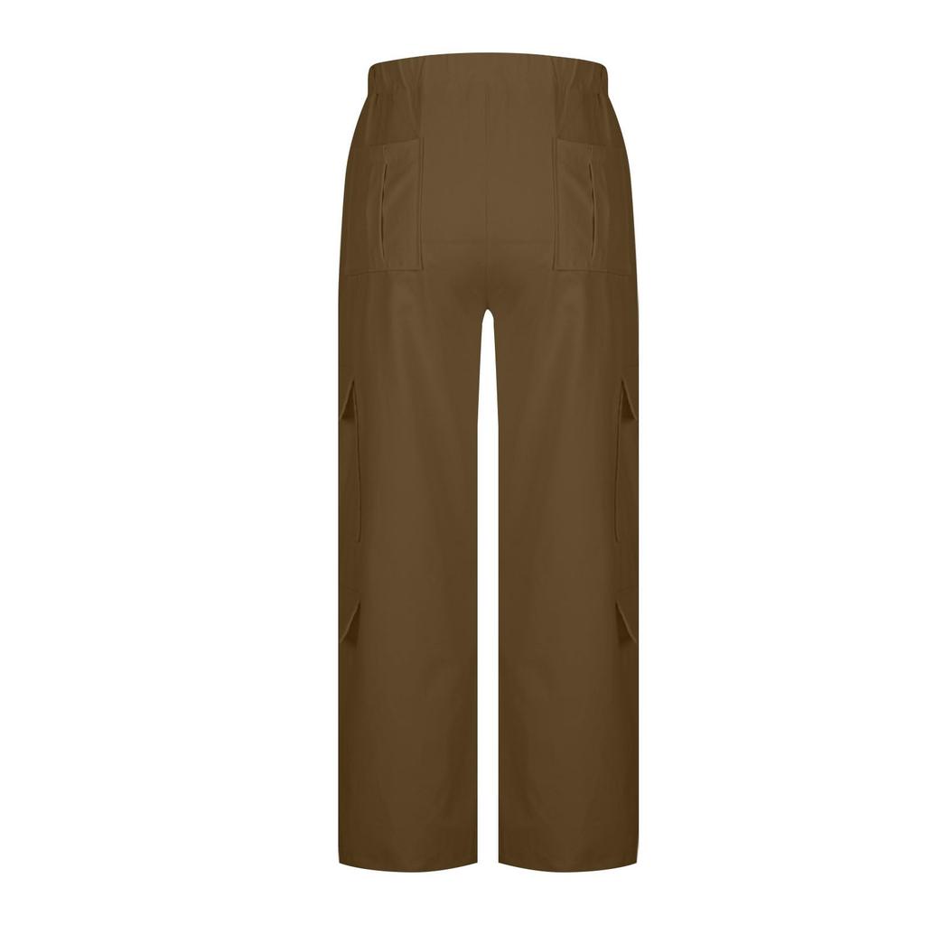Pantaloni Cargo Elastici cu Talie Înaltă pentru Femei, Pantaloni Casual Stretch cu Picior Larg Streetwear Parașută pentru Drumeții cu Buzunare