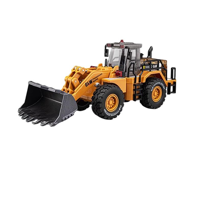 Kinder Bulldozer Bagger Diecast Auto Pullback Licht und Ton Ingenieurfahrzeug Baustahllegierung Spielzeug für Kinder Jungen Geschenke black