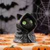Collectible Cat Figurine Gothic Cat Statue 8cm Cat Lover Present Emerald Eyes Feline Figurine Intricate Detailing