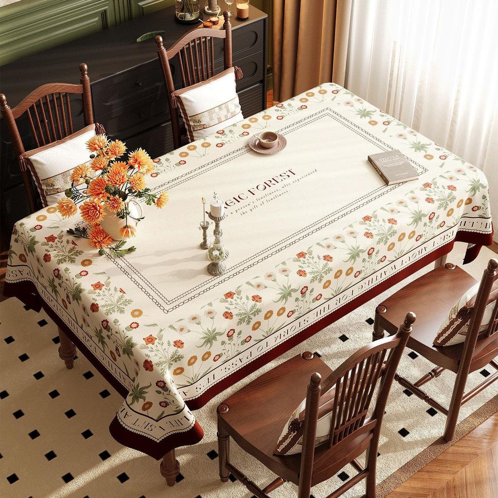 Vintage Tablecloths  Wash-Free, Waterproof, and Grease-Resistant Dining Tablecloths  Light Luxury Fabric Coffee Table Cloths